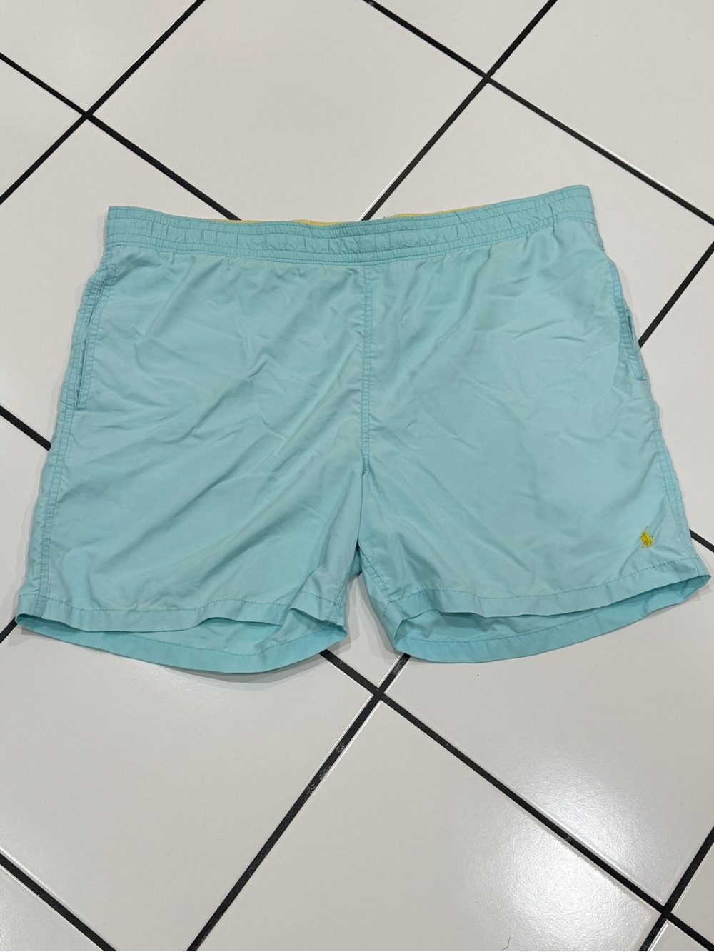 Vintage Polo Ralph Lauren XL Aqua Blue Swim Trunks 6” Inseam